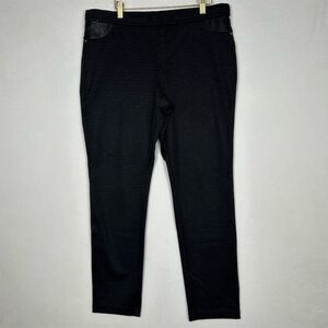 DKNY Jeans Leggings Women's XL Faux‎ Leather Pockets Stretchy Fabric